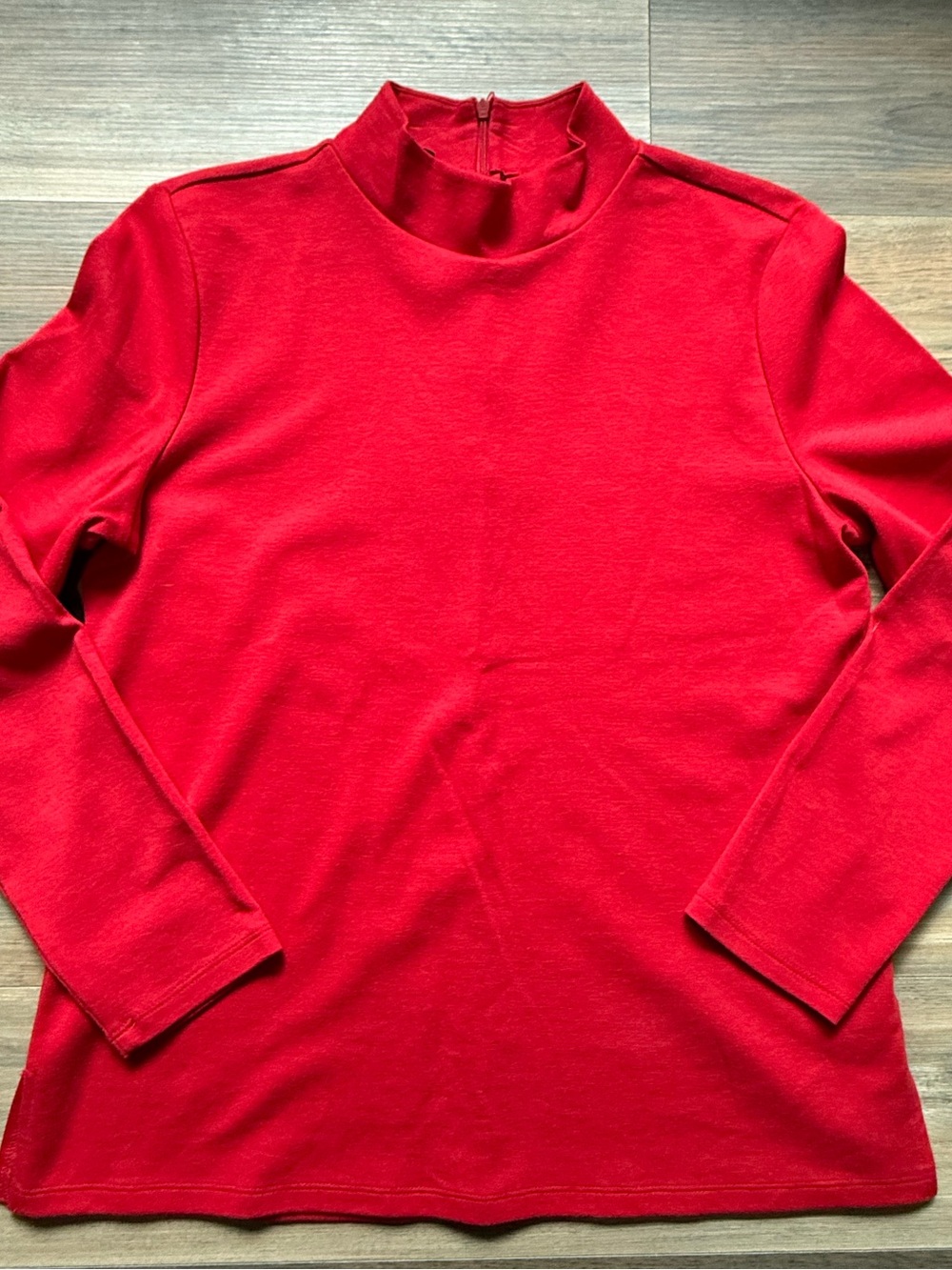 Talbots Red Mock Neck Long Sleeve Top